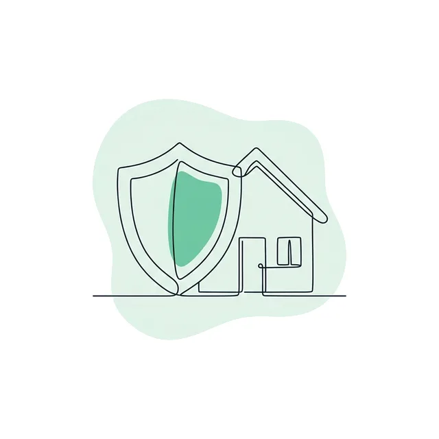 Bouclier protégeant une maison, symbole des garanties du prêt