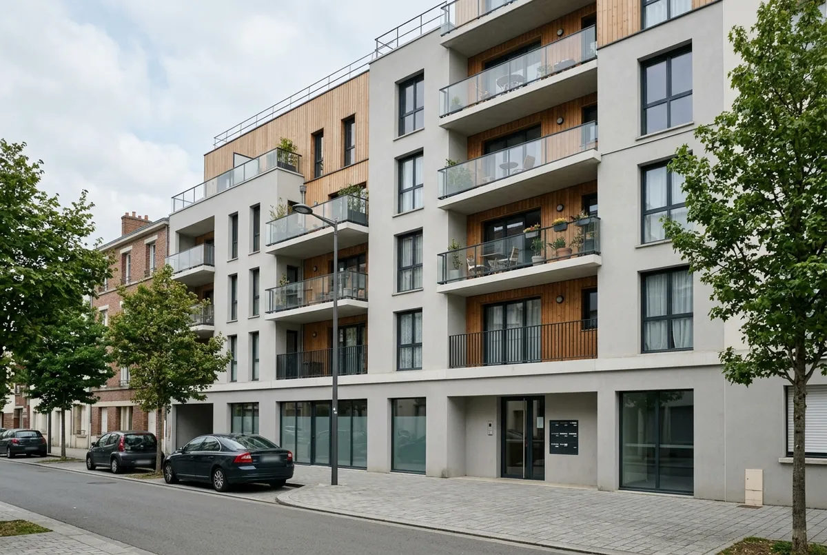 Façade d’un immeuble résidentiel récent avec balcons